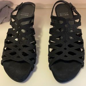 Stuart Weitzman Black Open Toe Sandles 8.5M